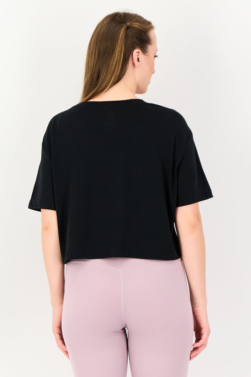 Nike Women Sportswear Fit Training Crop T-Shirt, Black - Image 3